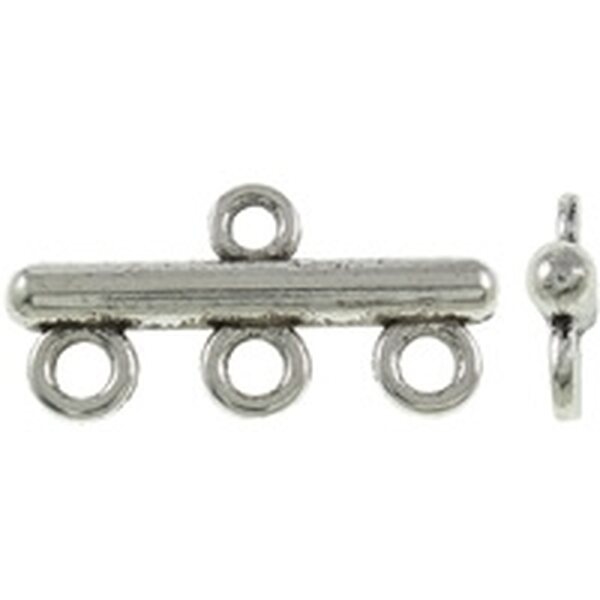 Korulinkki 1+3:lla silmukalla 22x11x3mm antiikkihopea, 8 kpl