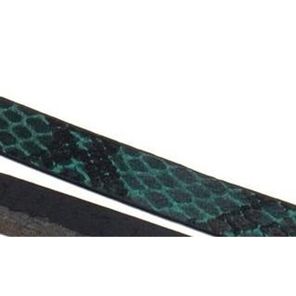 Nahkanauha litteä 10 x 2 mm vihreä käärmekuvio, 1 metri