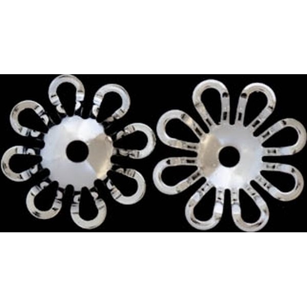 Helmihattu hopeoitu 15 mm halkaisijaltaan, 10 kpl