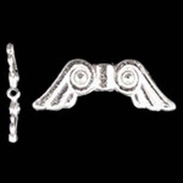 Metallihelmi enkelinsiipi hopeanvärinen 20,5 x 7 mm, 10 kpl
