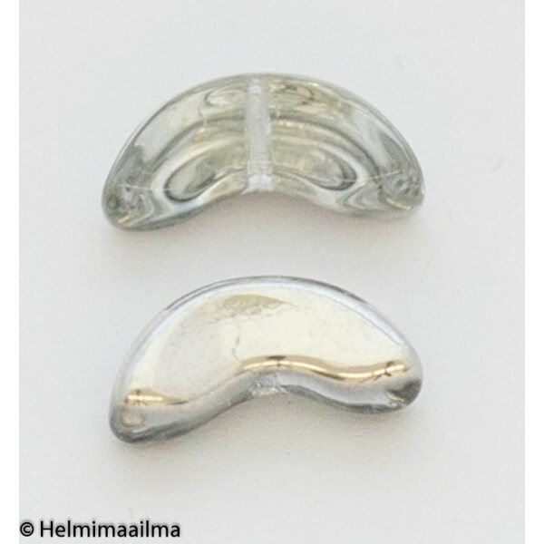 Tsekkiläinen lasihelmi enkelinsiipi kirkas + hopea 14 mm, 10 kpl