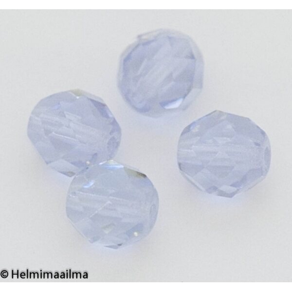 Tsekkiläinen lasihelmi särmikäs 8 mm vaaleansininen / vaalea violetti, 20 kpl
