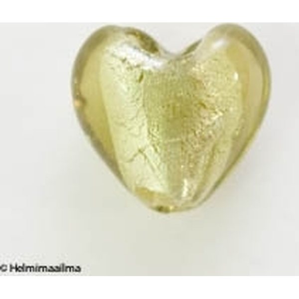 Hopeafoliosydän 12 mm, vaaleanvihreä, 1 kpl