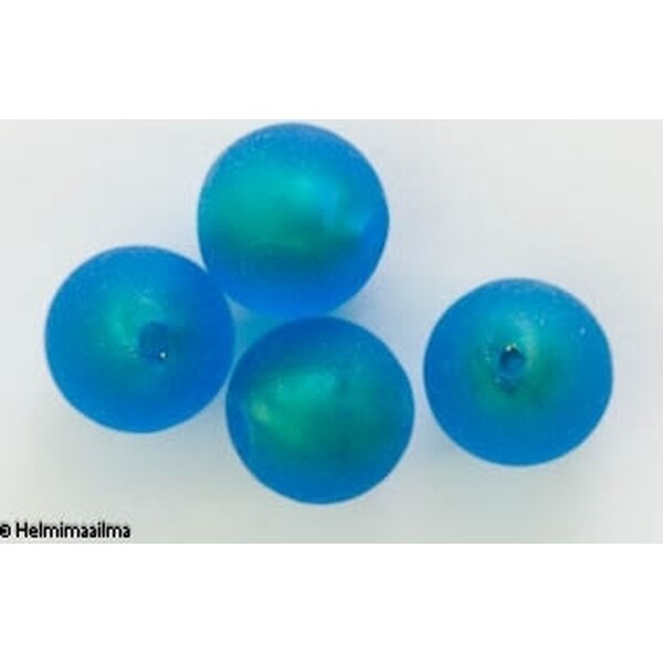 Kultafoliohelmi huurrettu pyöreä 12 mm, sininen, 1 kpl