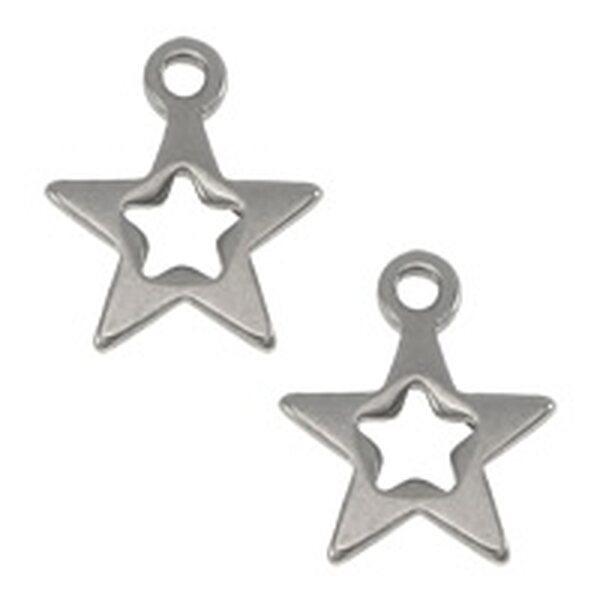 Riipus ruostumaton teräs tähti 9 x 11 mm, 10 kpl