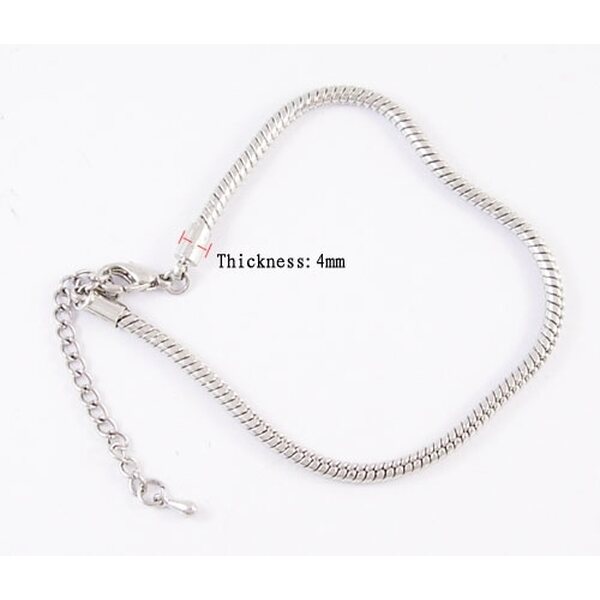 Pandora ranneketju papukaijalukolla n. 21 cm + 6 cm säätöketju platinanvärinen, 1 kpl