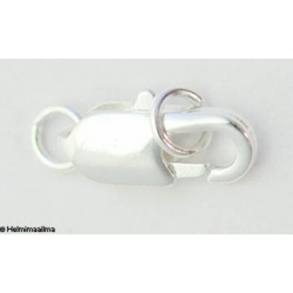 Rapulukko renkaalla, hopeanvärinen, 16 x 7 mm, 4 kpl