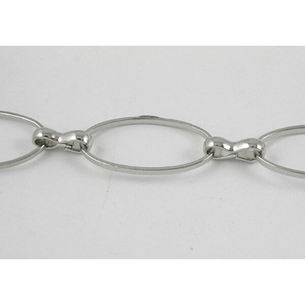 Lenkkiketju 16 x 8,5 mm platinanvärinen, 1 metri