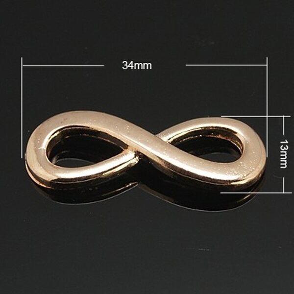 Ikuisuus korulinkki ruusukullanvärinen 34 x 13 mm, 1 kpl