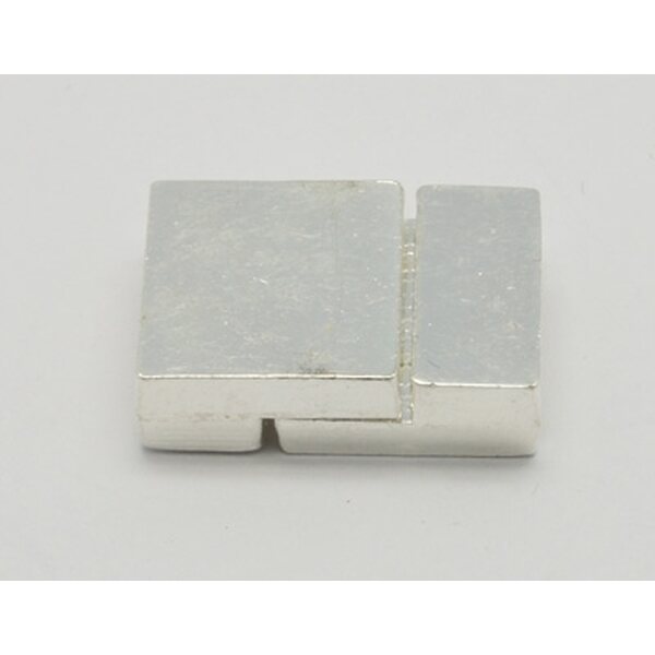Magneettilukko nahkanauhalle hopeanvärinen 21 x 14 x 6 mm, 1 kpl