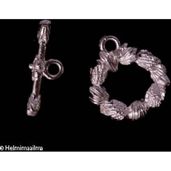 Salpalukko "lehtiä", rengas 13 mm, salpa 16 mm, 925 sterlinghopeaa, 1 pari