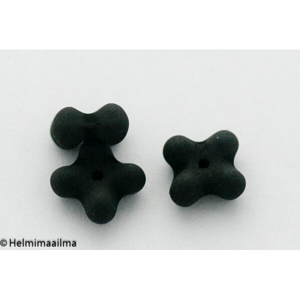 Estrela tsekkiläinen 4-apila lasihelmi 7 x 4 mm, musta, 10 kpl