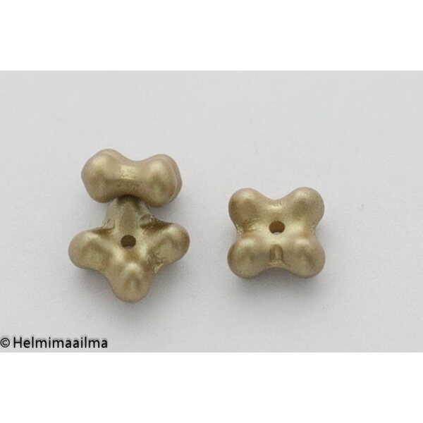 Estrela tsekkiläinen 4-apila helmiäislasihelmi 7 x 4 mm, sammaleenvihreä, 10 kpl