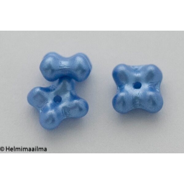 Estrela tsekkiläinen 4-apila helmiäislasihelmi 7 x 4 mm, taivaansininen, 10 kpl