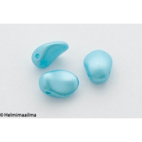 Estrela Tulppaanin terälehti helmiäislasihelmi turkoosi 8 x 6 mm, 10 kpl