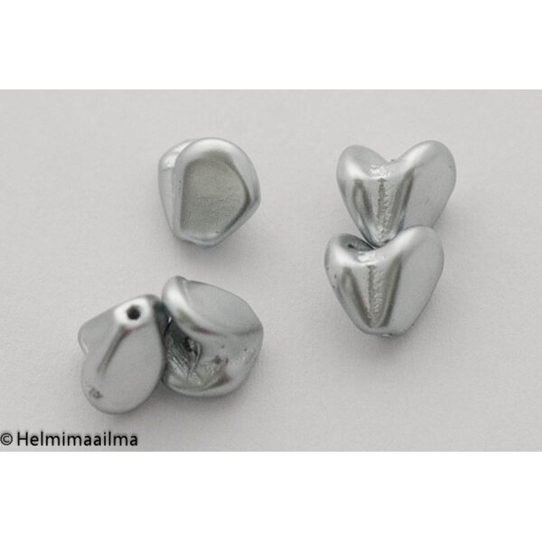 Estrela "kellokukka" helmiäislasihelmi vaaleanharmaa 8 x 6 mm, 10 kpl