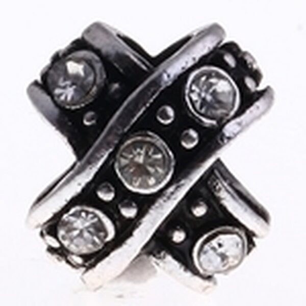 Pandora metallihelmi kirkkailla kristalleilla antiikkihopea 10 x 10 x 11 mm, 1 kpl