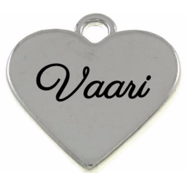 Riipus sydän "Vaari" hopeanvärinen 17,5 x 17 x 3 mm, 1 kpl