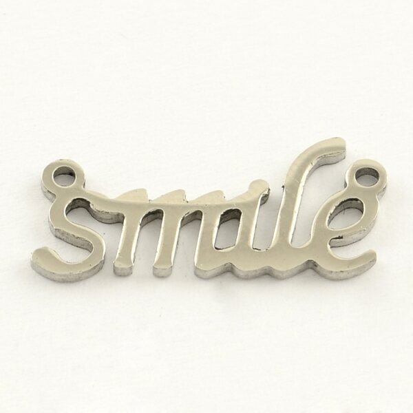 Korulinkki "Smile" 21,5 x 10 mm ruostumaton teräs, 1 kpl