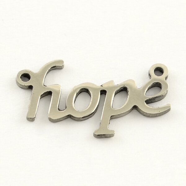 Korulinkki "Hope" 21 x 10 mm ruostumaton teräs, 1 kpl