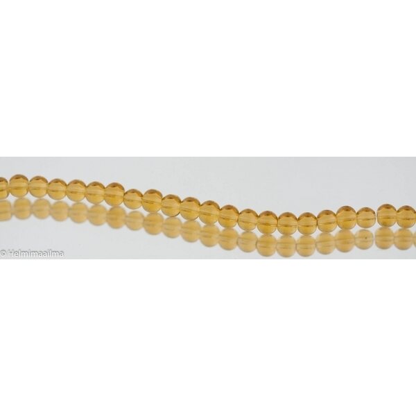 Lasihelmi pyöreä 8 mm meripihka, n. 27-28 cm nauha