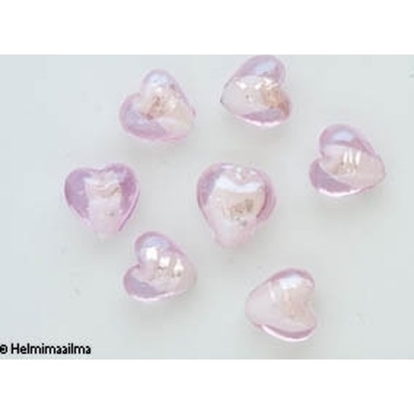 Hopeafoliosydän 12 mm vaaleanpunainen AB-päällystetty, 1 kpl