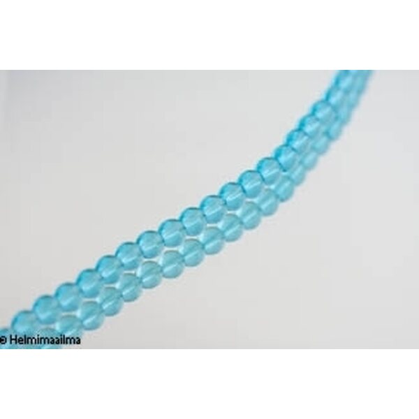 Lasihelmi pyöreä 12 mm turkoosi, n. 32 cm nauha