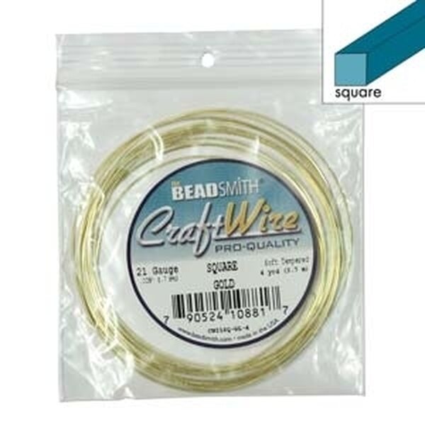 CraftWire neliölanka tummumaton kulta 0,75 mm (21 GA), 3,7 m