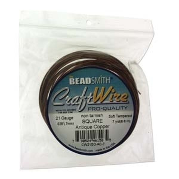 CraftWire neliölanka antiikkikupari 0,7 mm (21 GA), 6,6 m