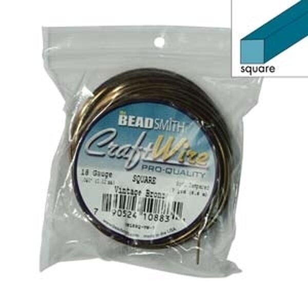 CraftWire neliölanka tummumaton antiikkipronssi 1 mm (18 GA), 6,6 m