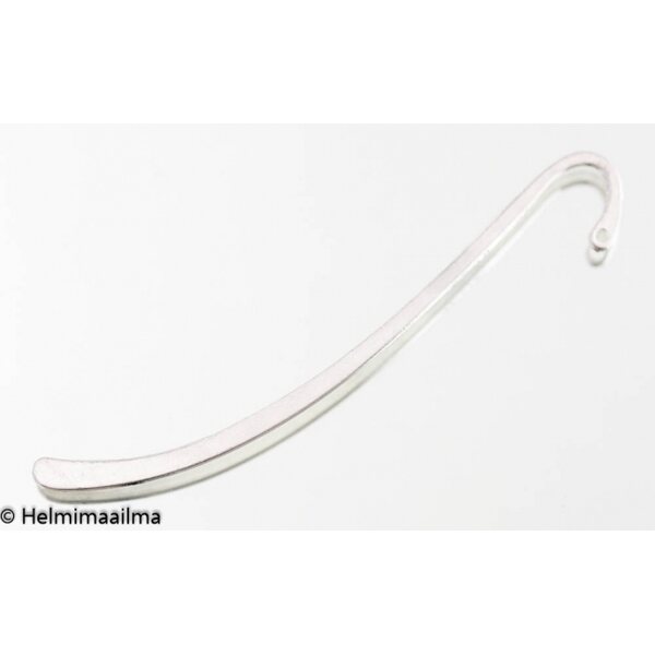 Kirjanmerkki sileä hopeanvärinen n. 14x87x2mm, 1 kpl