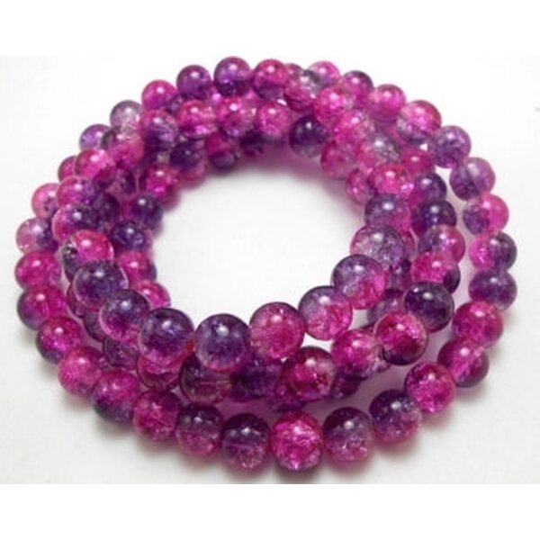 Särölasihelmi vaaleanpunainen+violetti pyöreä 12 mm, 10 kpl