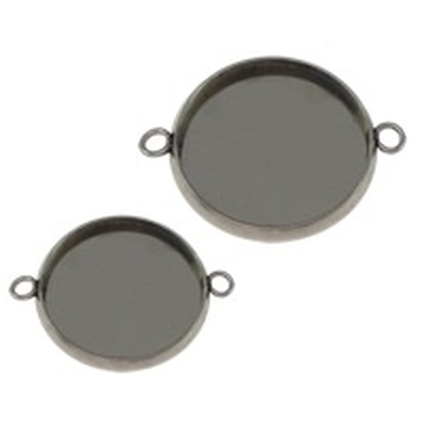 Täytettävä korupohja korulinkki pyöreä 21 x 16 mm ruostumaton teräs, 10 kpl