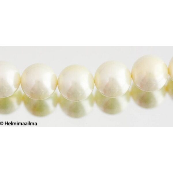 Simpukankuorihelmi pyöreä 12 mm, ivory, n. 38 cm nauha