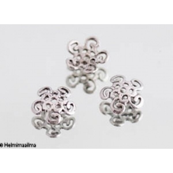 Helmihattu antiikkihopea 12 mm, 10 kpl