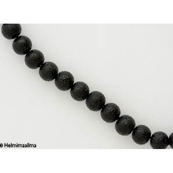 Lasihelmi kuupinta pyöreä 8 mm musta, n. 82 cm nauha