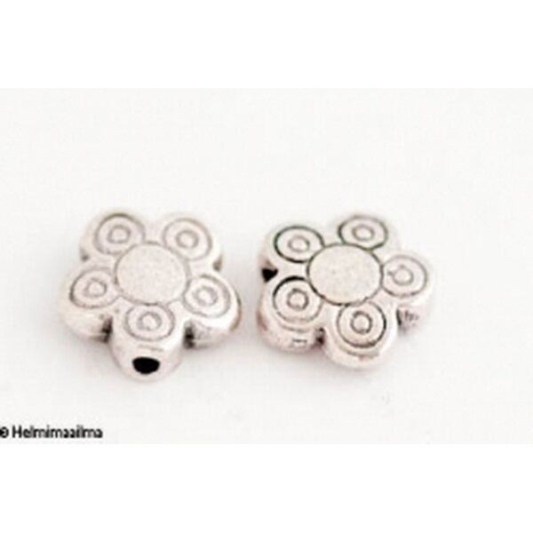 Metallihelmi kukka antiikkihopea 10 mm, 5 kpl