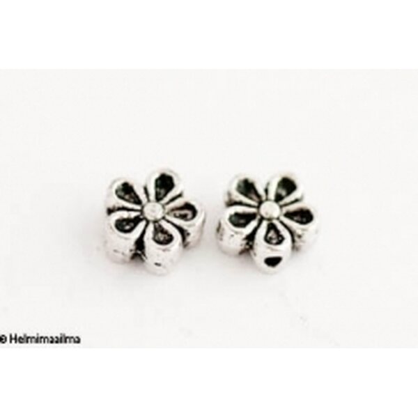 Metallihelmi tiibetinhopeinen kukka 7 mm, 10 kpl