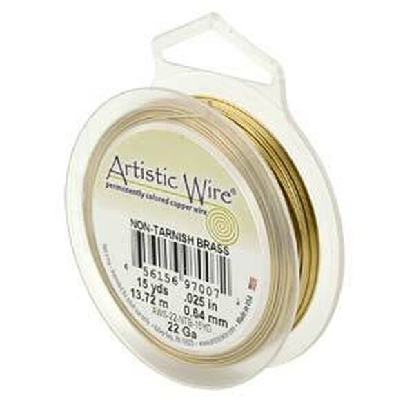 Artistic wire kuparilanka 0,64 mm (22 GA) tummumaton messinki 13,7 m puola