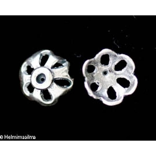 Helmihattu 6 mm helmelle 925 sterlinghopeaa, 1 kpl
