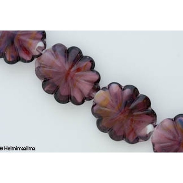 Lamppuhelmi litteä keskeltä hiukan paksumpi liila 25x30 mm, 1 kpl