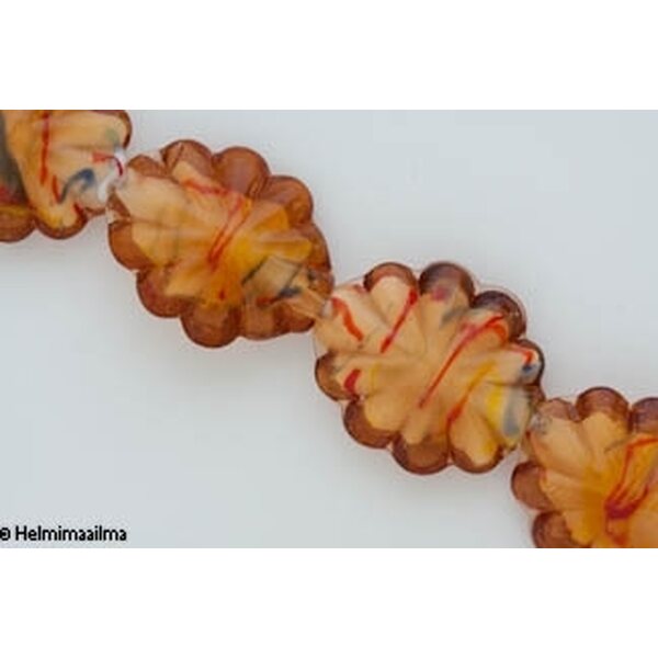 Lamppuhelmi litteä keskeltä hiukan paksumpi oranssi 25x30 mm, 1 kpl