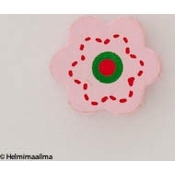 Puuhelmi kukka vaaleanpunainen 14,5x5 mm, 1 kpl