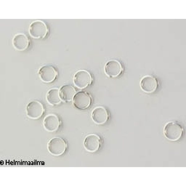 Hopeoitu välirengas avattava pyöreä 4 mm, 40 kpl