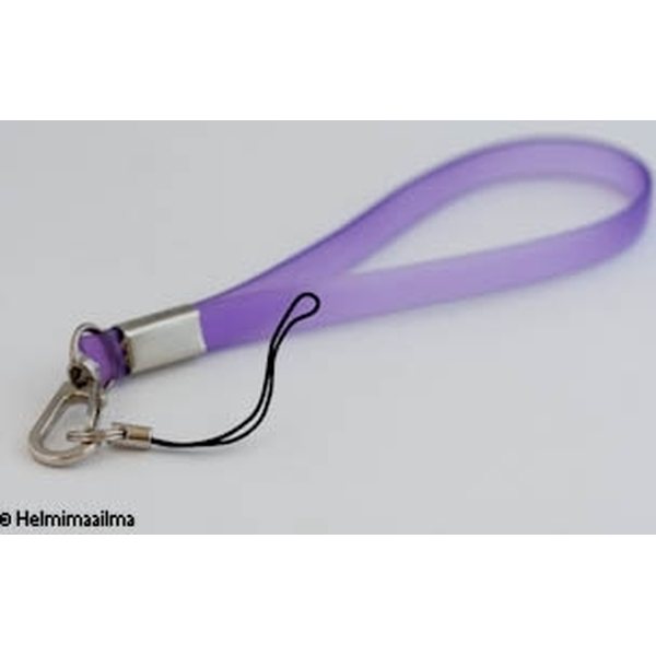 Kännykkäkorunauha läpinäkyvä liila kok. pituus 21 cm, 1 kpl