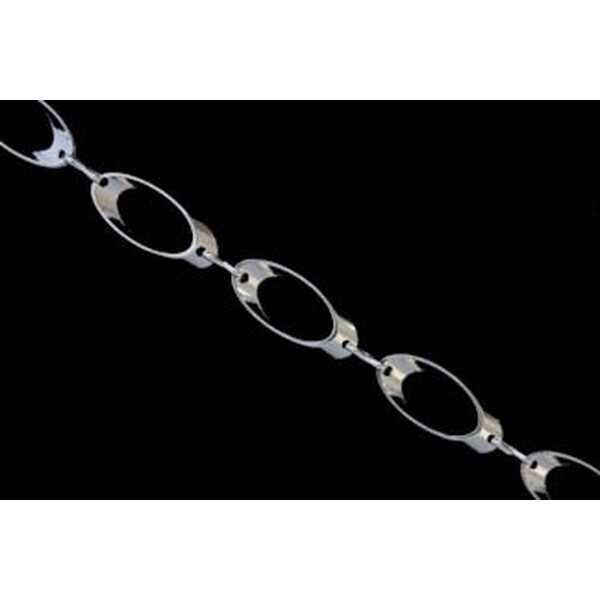 Ketju hopeoitu 19x8 mm lenkit, 1 metri