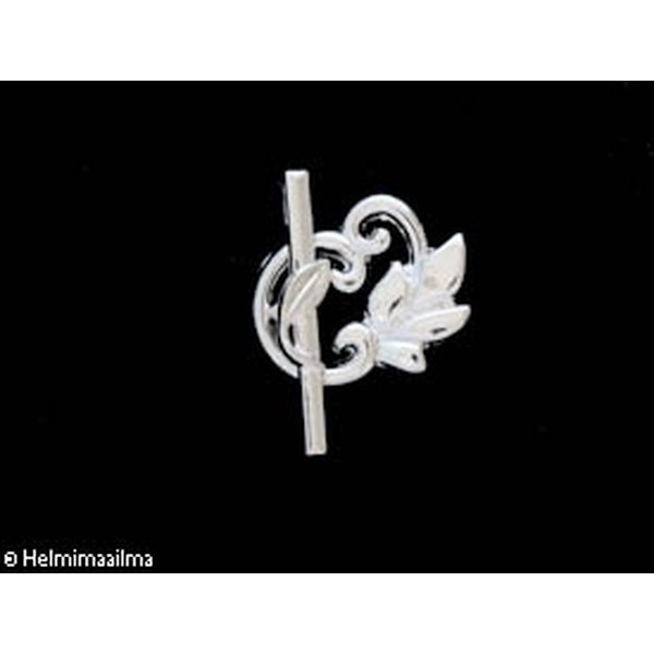 Salpalukko lehtikuvio 19x24 mm hopeanvärinen, 4 paria