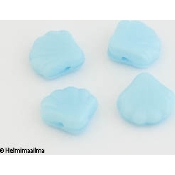 Tsekkiläinen lasihelmi simpukka läpivärjätty vaaleansininen 14 mm, 2 kpl