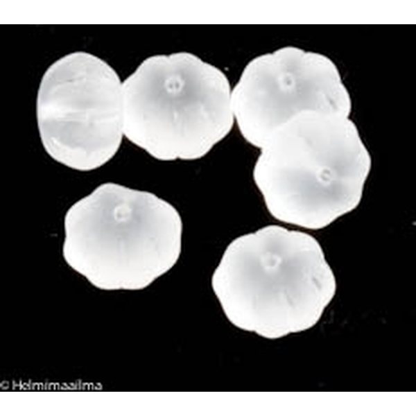 Tsekkiläinen lasihelmi abakus matta läpinäkyvä kirkas viisteillä 11x7 mm, 5 kpl