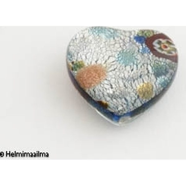 Hopeafoliosydän 20 mm tummansininen, 1 kpl